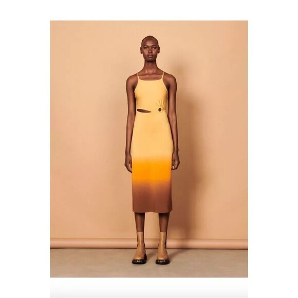 Sandro Aja Dress Orange Womens Size FR 38 US - Picture 16 of 16